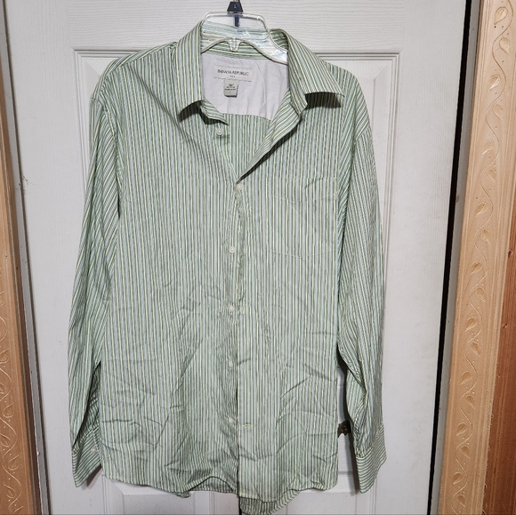 Banana Republic Other - Banana Republic Men's Light Green Striped Shirt